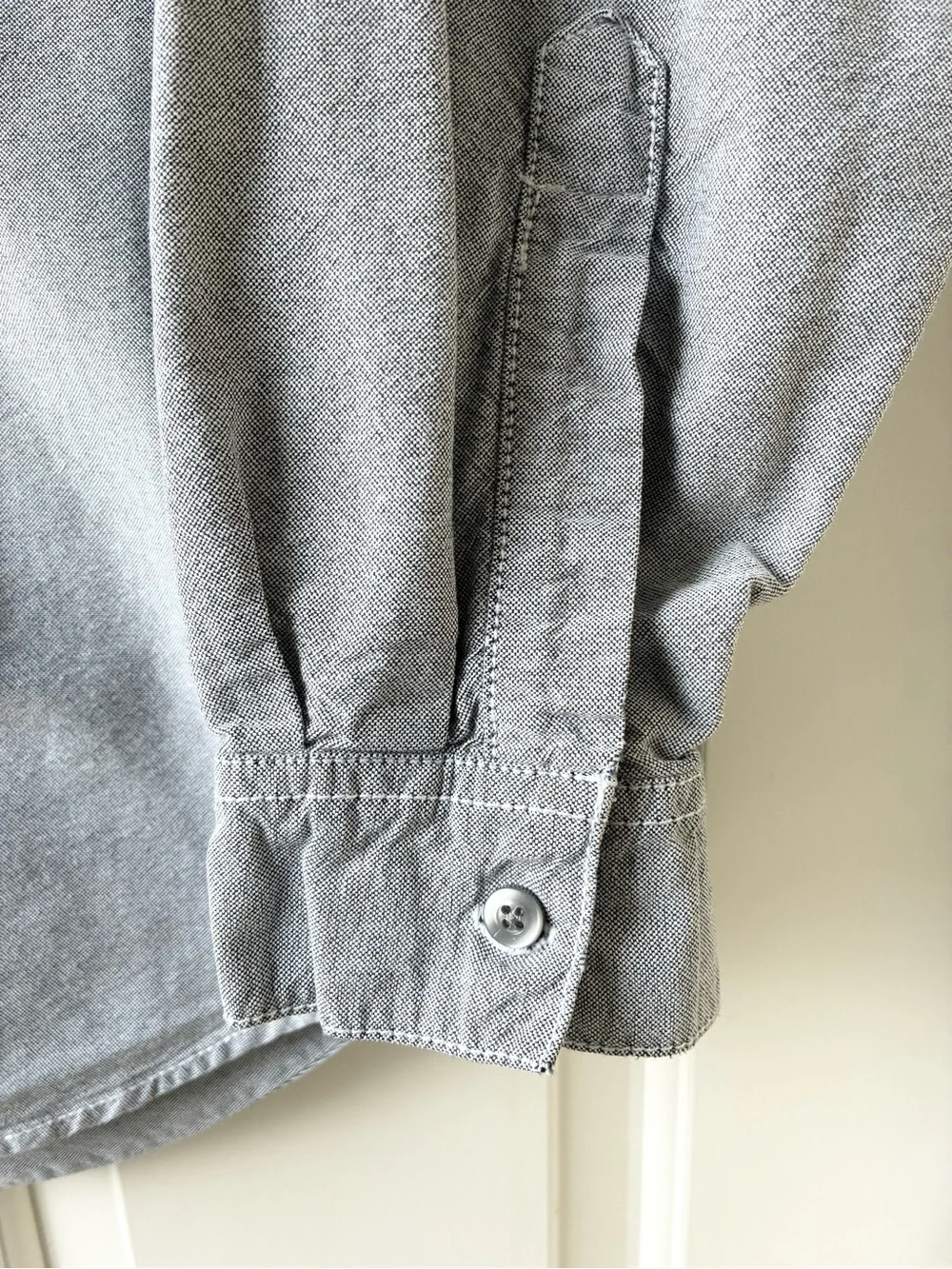 Levi's Vintage 90s Men's Button-Down Shirt Black Label Long Sleeve Gray Size M